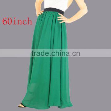 kelly green High Waist Maxi Skirt Chiffon Silk Skirts Beautiful Bow Tie Elastic Waist Summer Skirt Floor Length Long Skirt                        
                                                Quality Choice