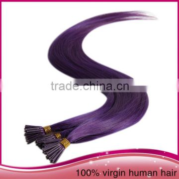 100%Real Brazilian Virgin Human Hair Extension Remy Straight I-tip Stick Hair Extension