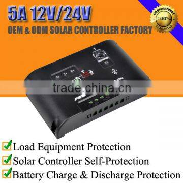 5A 12V/24V automatic solar charge regulator with LED display