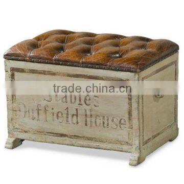 Ottoman Industrial Style Storage Box,