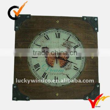 antiquel square metal kitchen clock