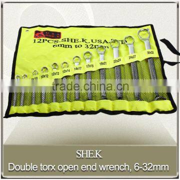 Double torx open end wrench