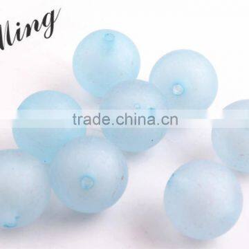 Light Blue Color Chunky Acrylic Round Plastic Frost Beads in Beads ,10mm to 20mm Loose Beads for Kids Necklace Bracelet Jewelry