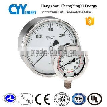 firm connection shock-proof steam boiler diaphragm pressure gauge