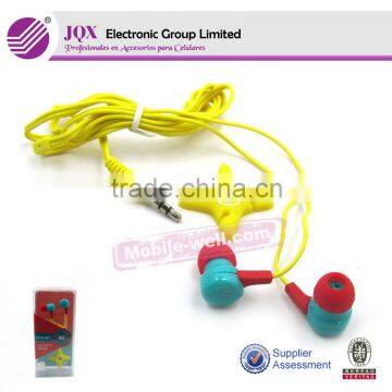 Hot selling cute colorful rope cable earphone for cell phone