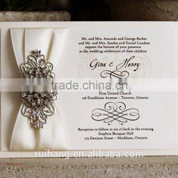 elegant wedding invitation card with crystal