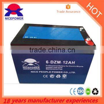 12v 6-dzm-12 lead acid battery for e-bike with CE/ISO Certificate