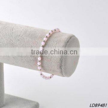 Pink bead with silver beaded friendship bracelet                        
                                                                                Supplier's Choice