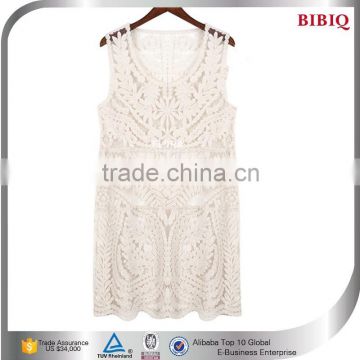 elegant lace tops blouses white sleeveless summer fashion formal sexy tops                        
                                                Quality Choice