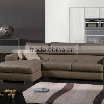 Corner Leather sofa High back leather combination of modern minimalist apartment with Chaise longue Corner Leather Sofa A281