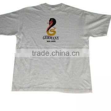 100% Cotton O-Neck Half Sleeves White Men's Fashion T-Shirt with Cobra Printing