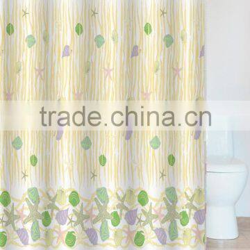 Modern design silver rustproof eyelets Polyester household Shower curtains