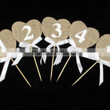 Personalized Monogram Burlap Numbers Seating Charts photo-5