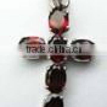 Cross Garnet Pendant