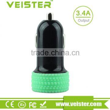 Black and Colorful Cheap Tire Shape Dual Port Usb Car Charger