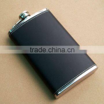 Stainless Steel Hip Flask with PU wrap,Leather sleeve