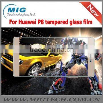 100% Genuine real cell phone 2.5D round edge Tempered Glass screen protector film guard for Huawei P8