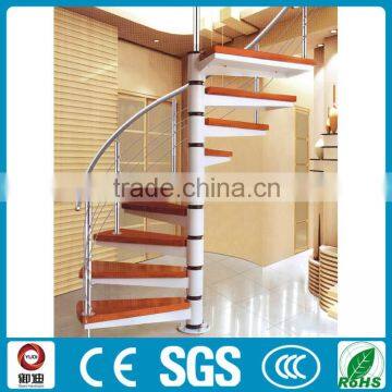 White Painting Steel Wood Used Spiral Staircase For Home and Shop photo-2