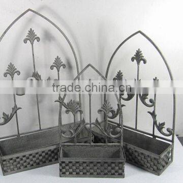 090240F-S/3 metal wall plant holder