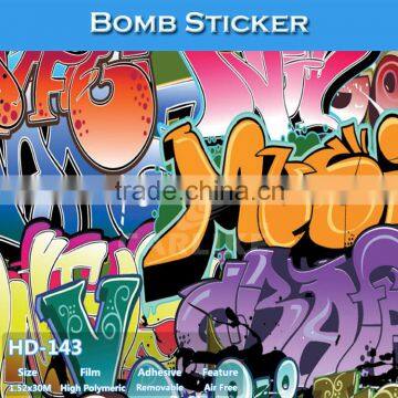 HD-143 Hot Sale Air Bubble Free Car Bomb Sticker Wrapping Adhesive Sticker PVC