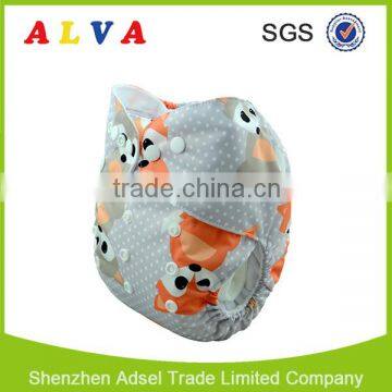 Alva 2016 Fox Pattern Free Shipping Wholesaler of Baby Cloth Diapers