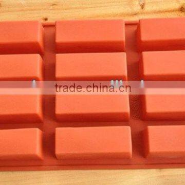 12-Rectangle Mold Silicone Mould For Soap Candy Chocolate