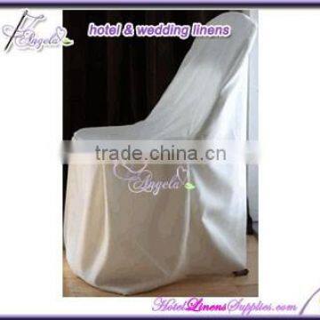 Wholesale Folding Chair Slip Covers Made of White Basic Poly Fabric