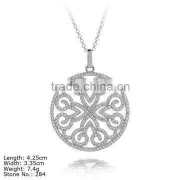 PZA2-101 2016 Flower Design Pendant with Clear Cubic Zircon Pendant in 925 Sterling Silver Jewelry China Jewelry Supplier