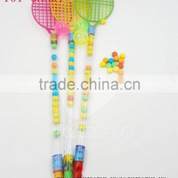 Fast Moving Cheap Toy Candy Tennis Racket Toy With Sweet