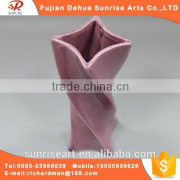 Starfish pink irregular ceramic vase