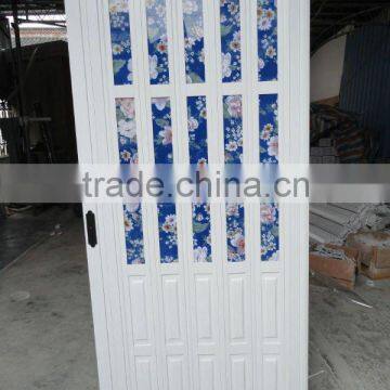 pvc folding door with flower window