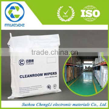 dust free micro-denier lint free 9*9 inch 100% polyester Cleanroom Wiper