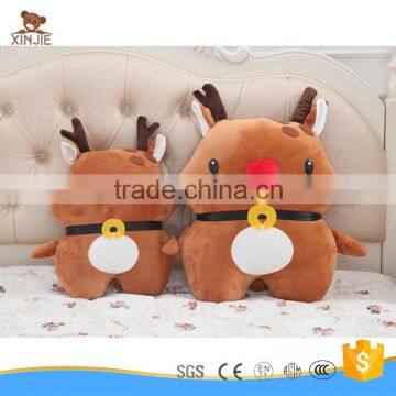 reindeer shape plush pillow for christmas gift