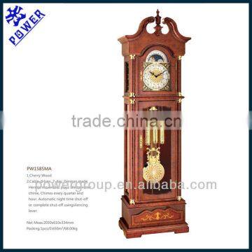 Mosaic pattern cherry wood Grandfather clock German made Hermle movement High quality PW1585MA