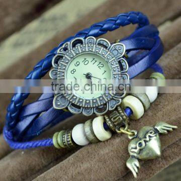 Wholesale New Style Retro Metal Fashion Leather Bracelet Water Quartz Hand Clock Women Wrist Watch ,antique Gold Filled Watch photo-3