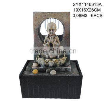 Resin handmade tabletop decoration buddha water fountain statues