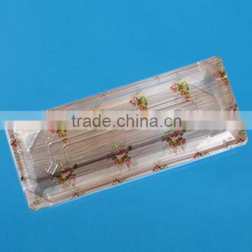 Rectangle Disposable Plastic Suchi Tray with Lid