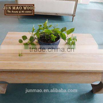 Banana Legs Design Oak Wooden Living Room Furniture Tea Table 17.7"H