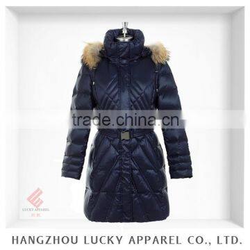 lady women fashion real fur winter down jacket LK15032