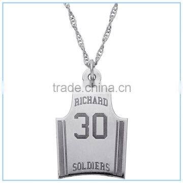 Personalized Stainless Steel Basketball Jersey Necklace