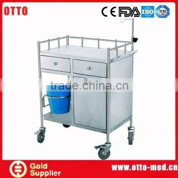 Stainless steel hospital medication for emergency trolley