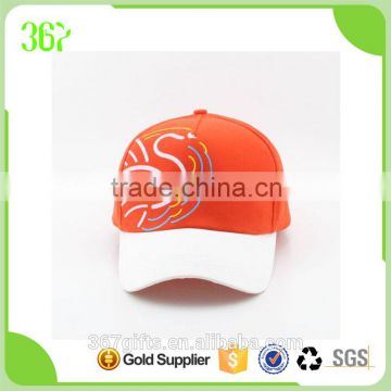 High Quality Orange Comfortable Kids Baseball Cap with Custom Logo