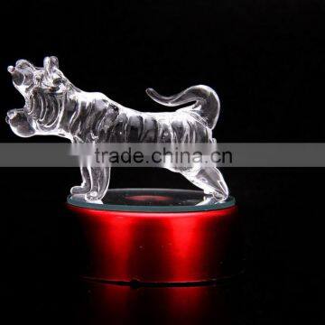 Crystal tiger with base for twelve Chinese zodiac signs figurine furniture