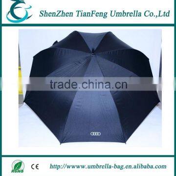 handle with black leather coated straight umbrella