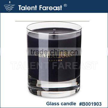 Clear glass cup with fragrance for SPA use and home decoration soy wax black candle