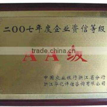 Annual enterprise credit rating (AA)