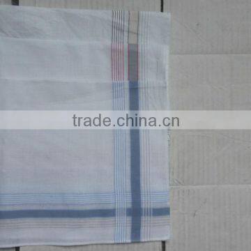 men's yarn dyed cotton handkerchief with satin stripe