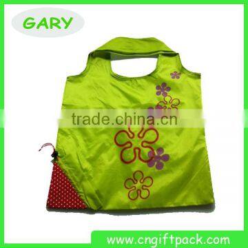 Green polyester Bag silk screen folding Bag wholesales