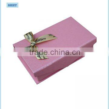 customized paper gift packaging box with colorful ribbon