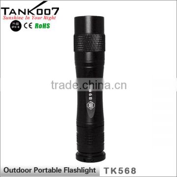 Tank007 aluminum black torch portable led flashlight